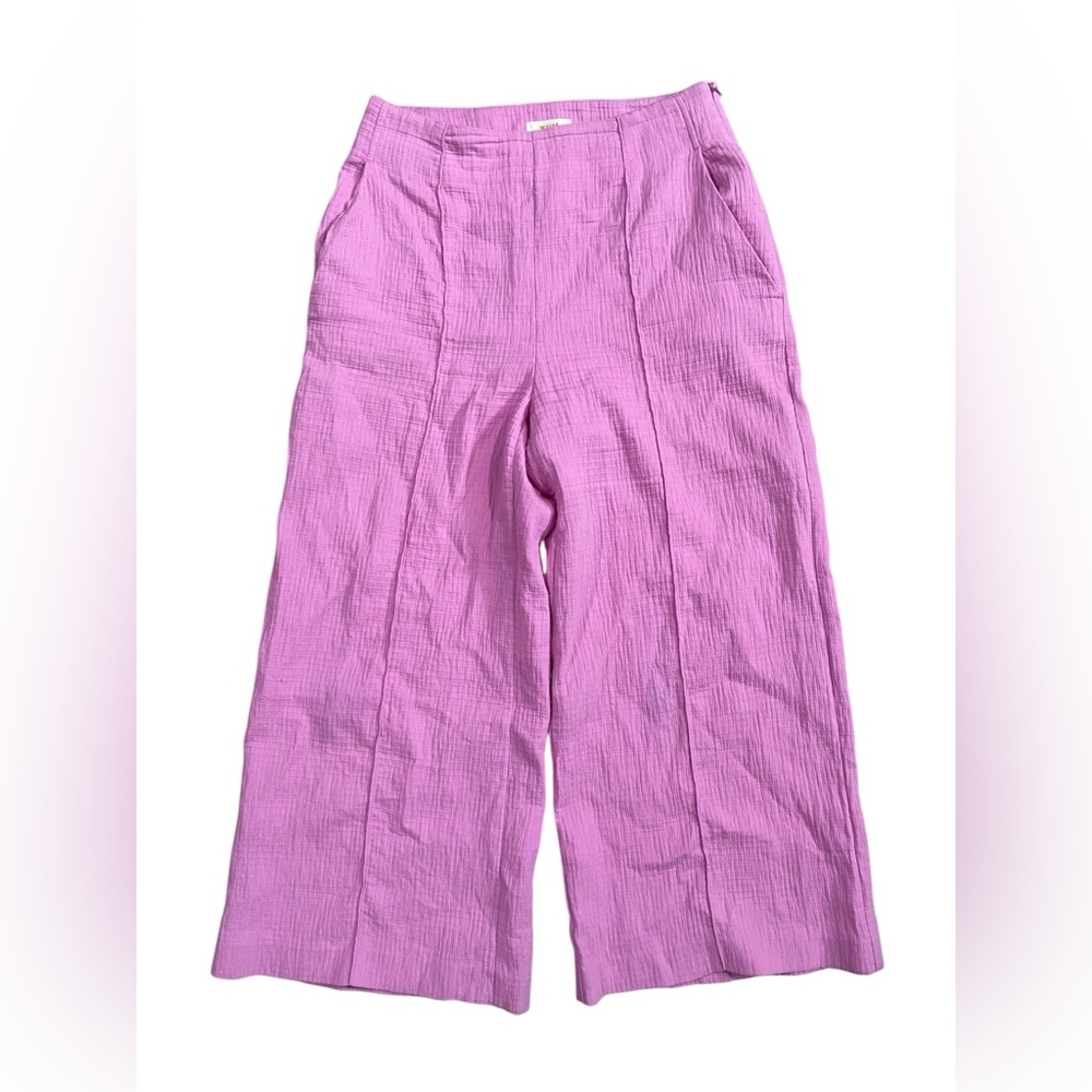 Maeve Anthropologie Pink Wide-Leg Crepe Pants Size 8